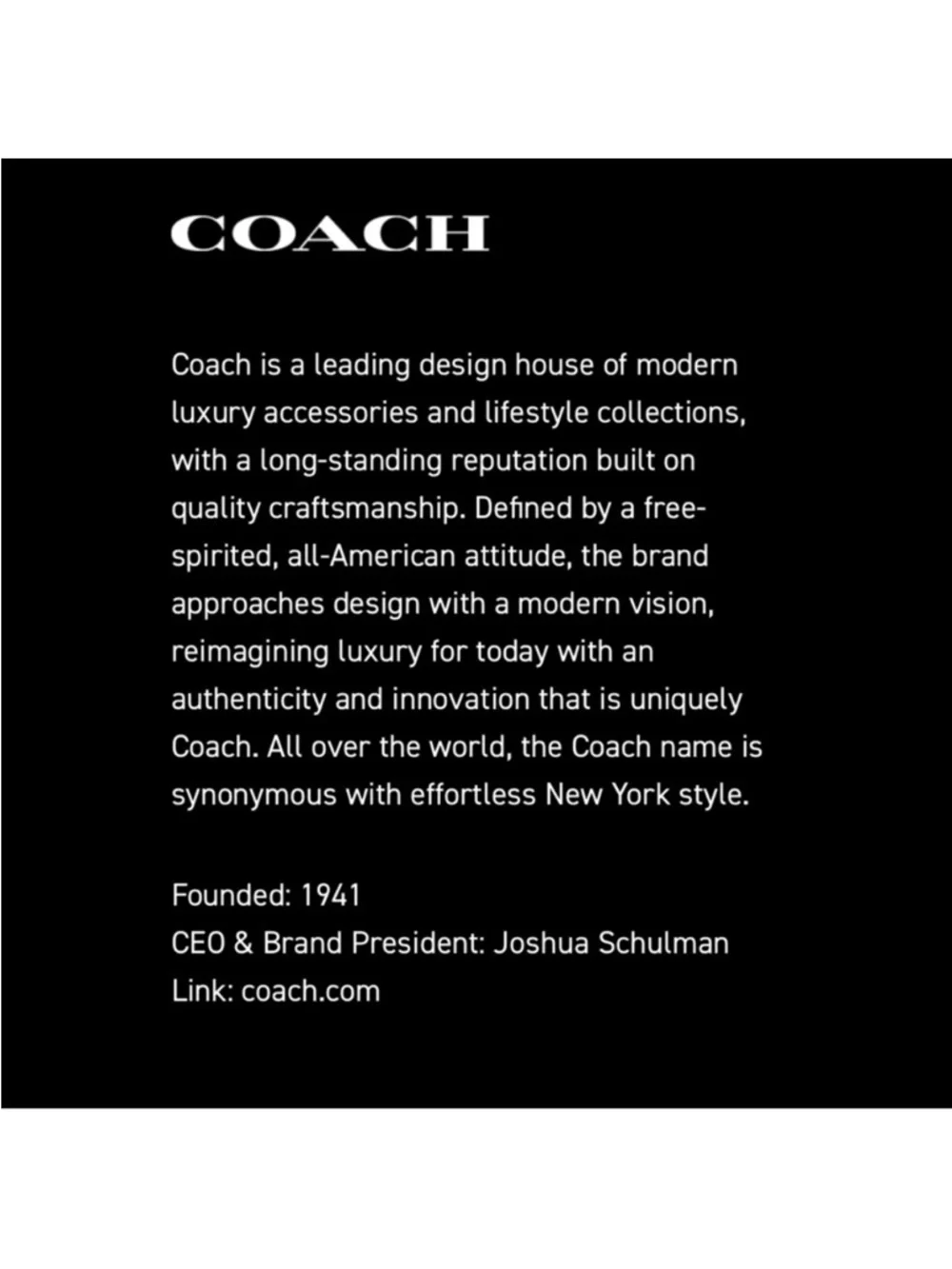 COACH LEATHER TAGS